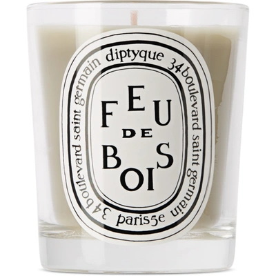 Diptyque Off-white Feu De Bois Candle, 190 G In N,a