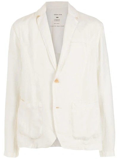 Osklen Single-breasted Linen Blazer In Weiss