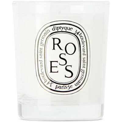 Diptyque Roses Mini Scented Candle 70g In White