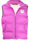 Palm Angels Fuchsia Pink Logo-patch Padded Gilet In Rosa