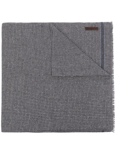 Ermenegildo Zegna Logo-patch Detail Scarf In Grau