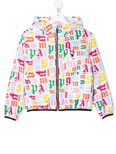 Palm Angels Kids' Logo-print Windbreaker In White