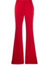 Alexander Mcqueen Red Wool Wide Leg Pants In Red