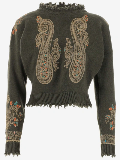 Etro Ornamental Paisley Embroidered Jumper In Rosso