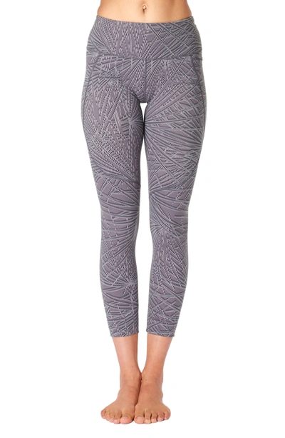 Sweaty Betty Power Pocket Workout Leggings In Moonrock Purple Palm Print