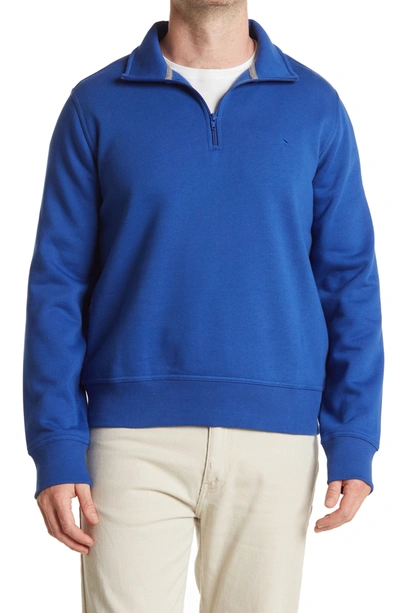 Tailorbyrd Fleece Q-zip Pullover In Indigo Blue