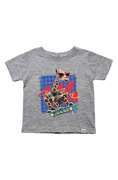 Kid Dangerous Kids' Giraffe Skater Graphic T-shirt In Med Gray