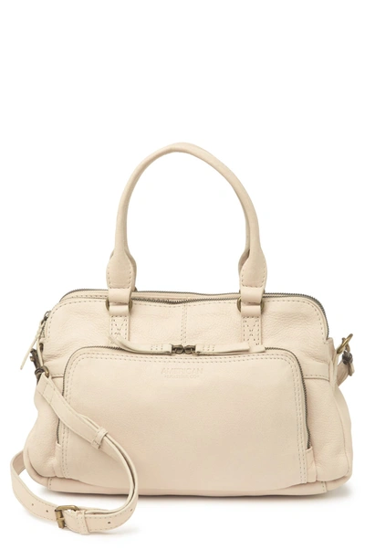 American Leather Co. Quincy Triple Entry Satchel Bag In Stone Smooth