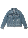 Off-white Logo-print Button-up Denim Jacket In Blue