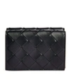 BOTTEGA VENETA LEATHER INTRECCIATO TRIFOLD WALLET,17245100