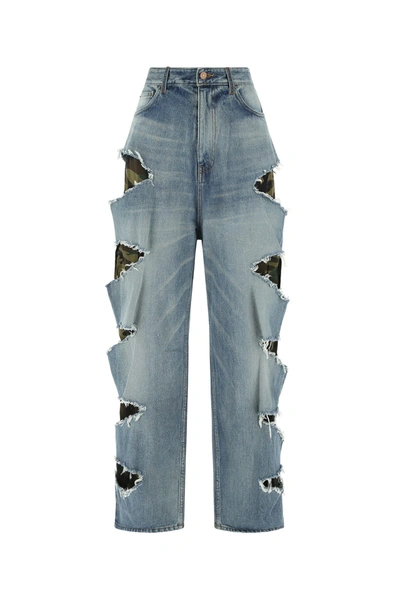 Balenciaga High-rise Distressed Straight Jeans In Blue
