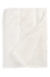 Nordstrom Pintuck Faux Fur Oversize Throw Blanket In Ivory
