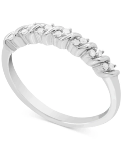 Macy's Diamond Swirl Ring (1/10 Ct. T.w.) In Sterling Silver