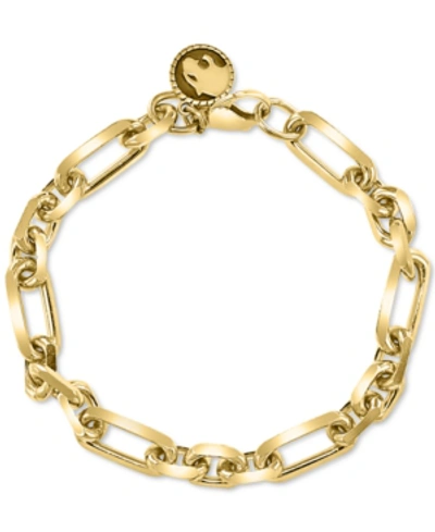 Effy Collection Effy Men's Open Link Bracelet In 14k Gold-plated Sterling Silver In Gold Over Silver