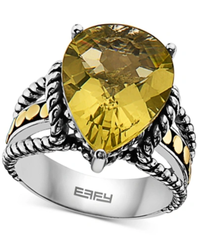 Effy Collection Effy Lemon Quartz Statement Ring (6-5/8 Ct. T.w.) In Sterling Silver And 18k Gold