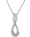 Macy's Diamond Infinity Pendant Necklace (1/5 Ct. T.w.) In Sterling Silver, 16" + 2" Extender In Sterling Sliver