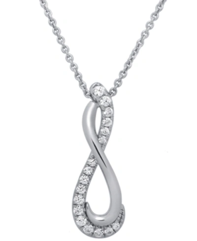 Macy's Diamond Infinity Pendant Necklace (1/5 Ct. T.w.) In Sterling Silver, 16" + 2" Extender In Sterling Sliver