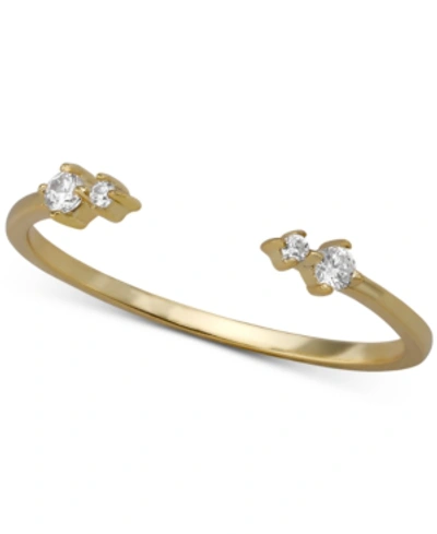 Giani Bernini Cubic Zirconia Stackable Cuff Ring, Created For Macy's In Gold Over Silver