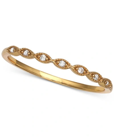 Giani Bernini Cubic Zirconia Beaded Band, Created For Macy's In Gold Over Silver