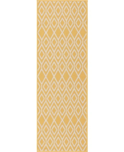 Jill Zarin Outdoor Turks And Caicos 2' X 6' Runner Area Rug In Yellow