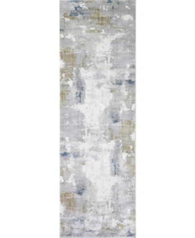 Bb Rugs Isle Is110 2'6" X 8' Runner Rug In Ivory,blue