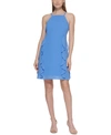 VINCE CAMUTO RUFFLED CHIFFON HALTER DRESS