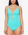 Bleu Rod Beattie Ring Me Up Plunge One-piece Swimsuit In Wave Runner