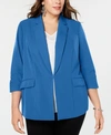 INC INTERNATIONAL CONCEPTS PLUS SIZE 3/4-SLEEVE BLAZER, CREATED FOR MACY'S