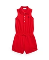 POLO RALPH LAUREN BABY GIRLS STRETCH MESH POLO ROMPER