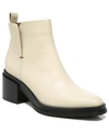 Franco Sarto Dalden Womens Leather Square Toe Ankle Boots In Cream Leather