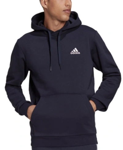 Adidas Originals Men's Feel Cozy Essentials Fleece Pullover Hoodie In Legend Ink/white