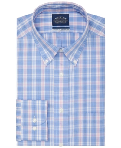 Eagle Men's Classic/regular-fit Non-iron Stretch Collar Plaid Dress Shirt In Heather
