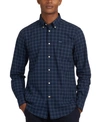 Barbour Lomond Cotton Blend Micro Tartan Tailored Fit Button Down Shirt In Midnight Tartan
