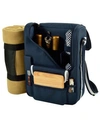 PICNIC AT ASCOT BORDEAUX INSULATED WINE, CHEESE TOTE WITH BLANKET-GLASS GLASSES