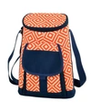 Picnic At Ascot - 2 Bottle Wine Cooler Tote With Cheese Board, Knife, Corkscrew In Orange