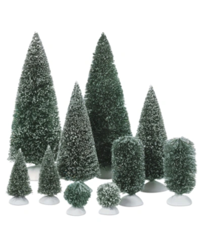 Department Five Set Of 10 Bag-o-frosted Topiaries In Snow Villg