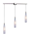 Elk Lighting Lungo Collection 3 Light Linear Bar Snow White Glass In Silver