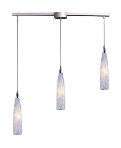 Elk Lighting Lungo Collection 3 Light Linear Bar Snow White Glass In Silver