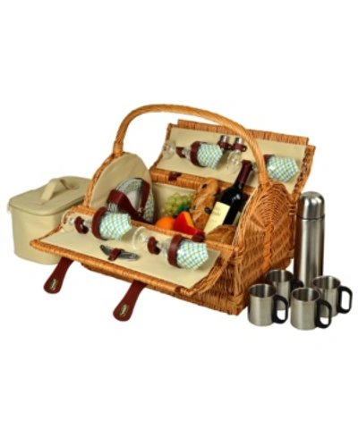 Picnic At Ascot Yorkshire Picnic Basket For 4 In Jade