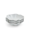 Portmeirion Sophie Conran Floret Dove Grey To Pasta Bowl, Set Of 4 In Dove Gray