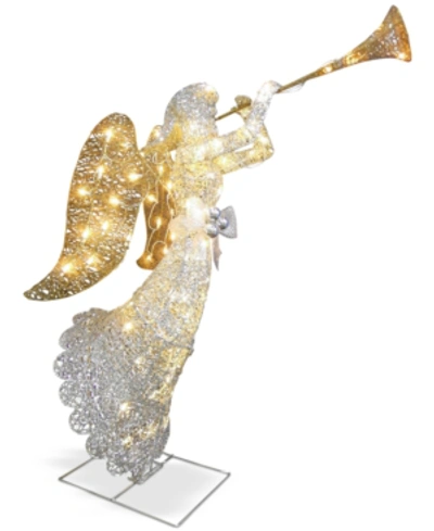 National Tree Company 48" Crystal Trumpeting Angel In Silver