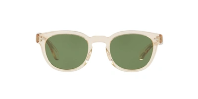 Oliver Peoples Sheldrake Ov5036s 270 Round Sunglasses In Green