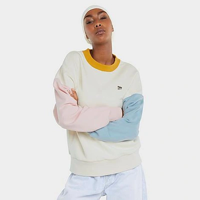 Puma Women's Downtown Oversized Crewneck Sweatshirt In Ivory Glow