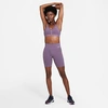 Nike Women's One Mid-rise 7 Inch Bike Shorts In Amethyst Smoke/white