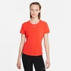 Nike Women's Dri-fit One Luxe Short-sleeve Training Top In Chile Red/reflective Silver