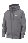 Nike Men's Club Fleece Full-zip Hoodie In Grey