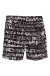 Dolce & Gabbana Kids' Graffiti Print Swimming Shorts In Black