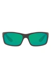 Costa Del Mar 62mm Waypoint Rectangluar Polaraized Sunglasses In Strap Grey