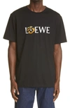 LOEWE EMBROIDERED PANSY LOGO STRETCH COTTON TEE,H526Y22J23