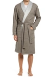 Ugg Robinson Contrast Trim Dressing Gown In Wolf Grey